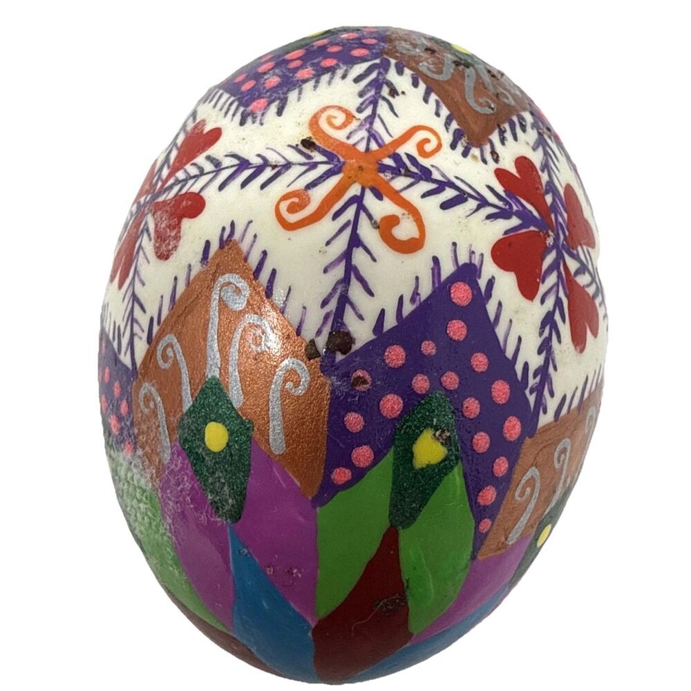 Ukrainian Pysanky Blown Easter Eggs Kistka Hand Dyed Painted Folk Art Lot of 7 - Picture 8 of 16